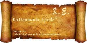 Kaltenbach Ernő névjegykártya