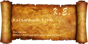 Kaltenbach Ernő névjegykártya